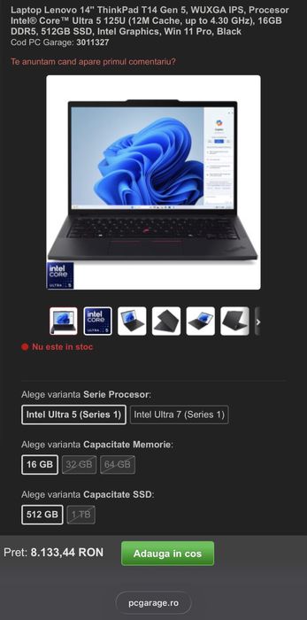 Lenovo ThinkPad T14 Gen 5 Intel Core Ultra 5 125U