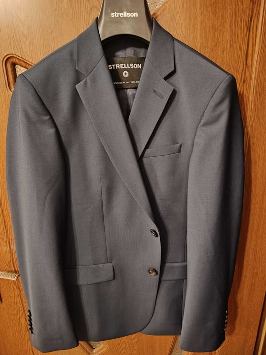 Sacou elegant Strellson Flex Cross albastru, marime 44, Extra Slim Fit