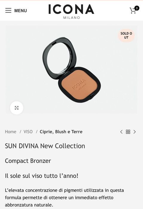 НОВО! Icona Milano Sun Divina Compact Bronzer