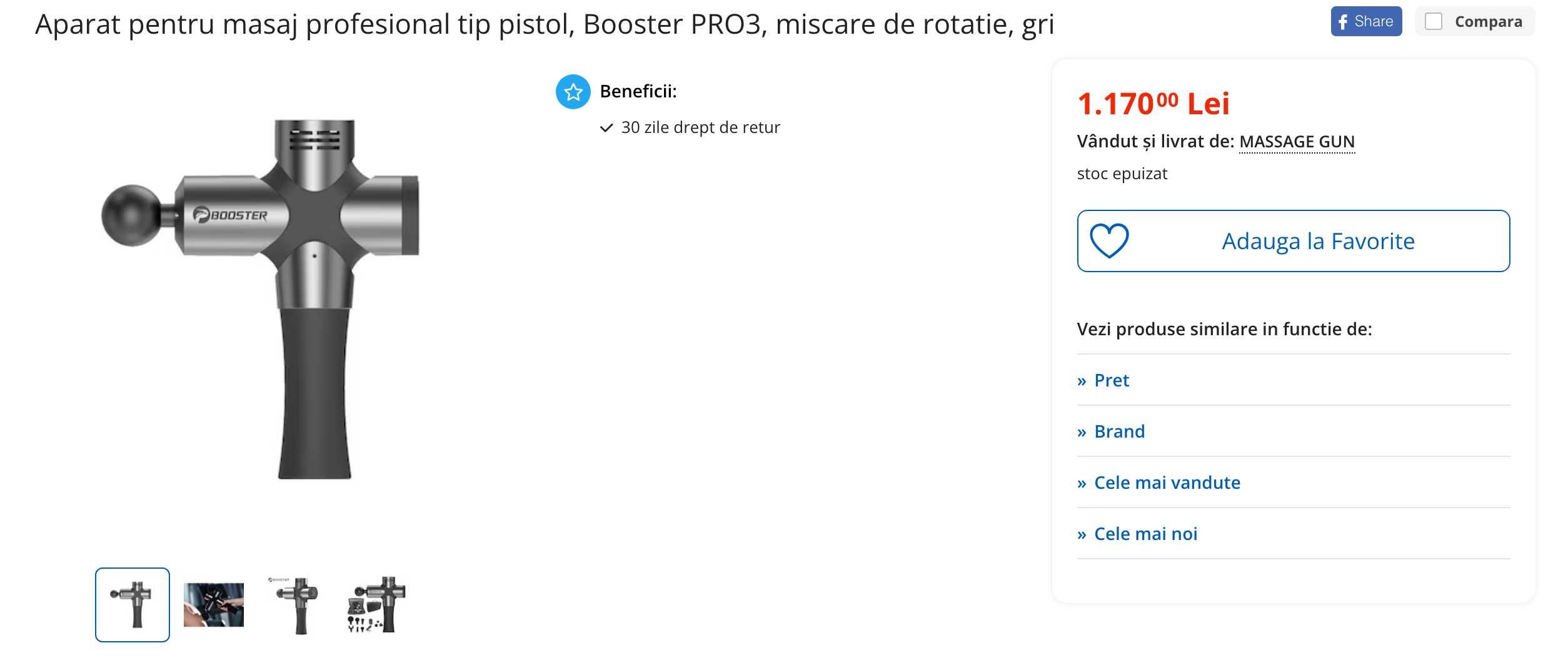 De vânzare Aparat pentru masaj profesional tip pistol, Booster PRO3