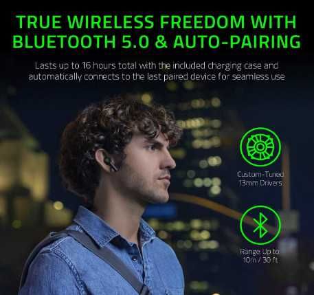 Безжични слушалки Razer Hammerhead, Bluetooth 5.0