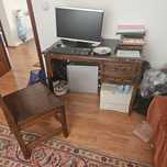 Birou lemn de nuc + calculator+ imprimanta