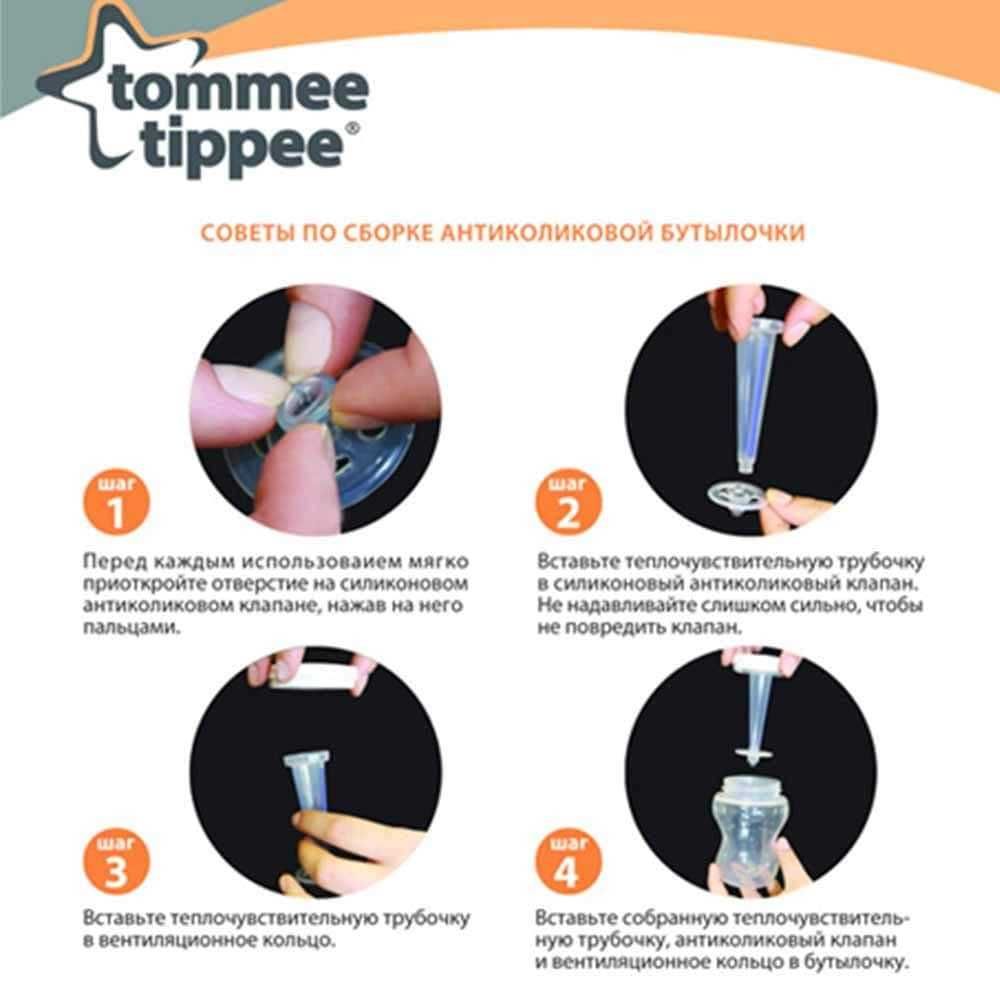 Антиколиковая бутылочка Tommee Tippee, 125 мл., 250 мл., 0-6, 6+, 18+