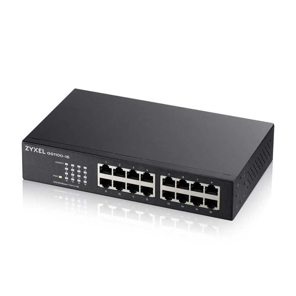 Суич ZyXEL GS1100 16x Gbe RJ-45 ports
