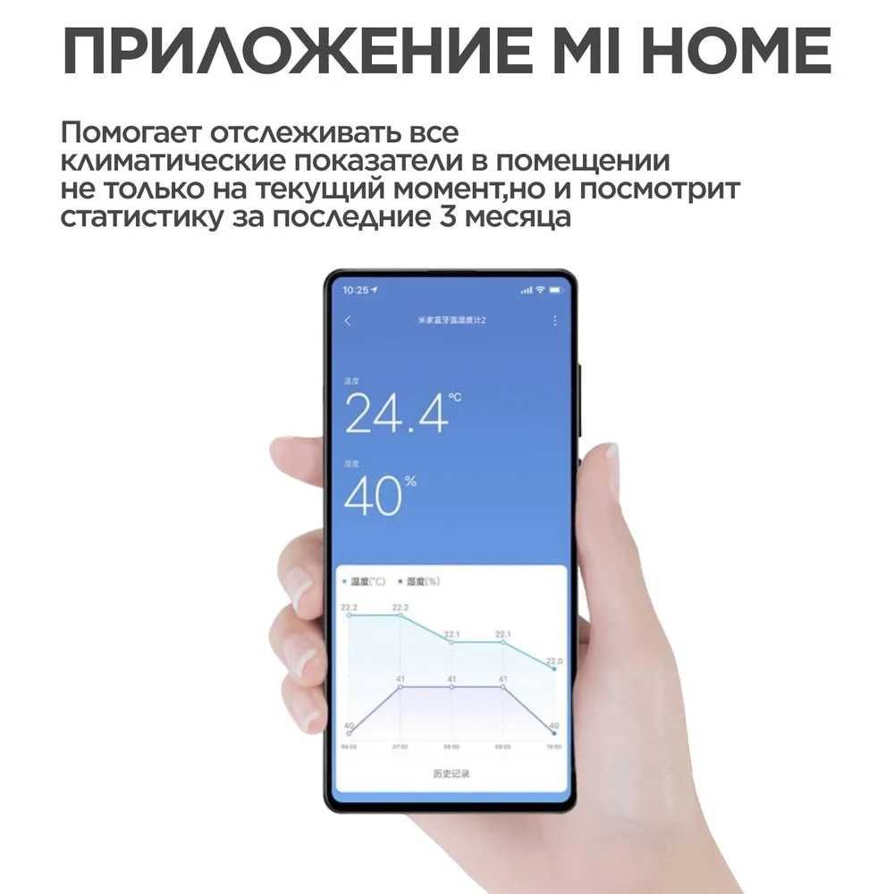 Датчик температуры и влоажности Xiaomi Mijia 2 Bluetooth, гигрометр