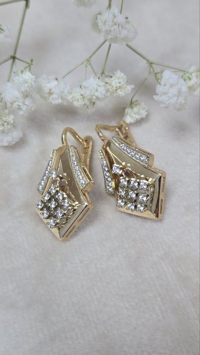 Серьги золотые ЖанТаС ломбард Астана