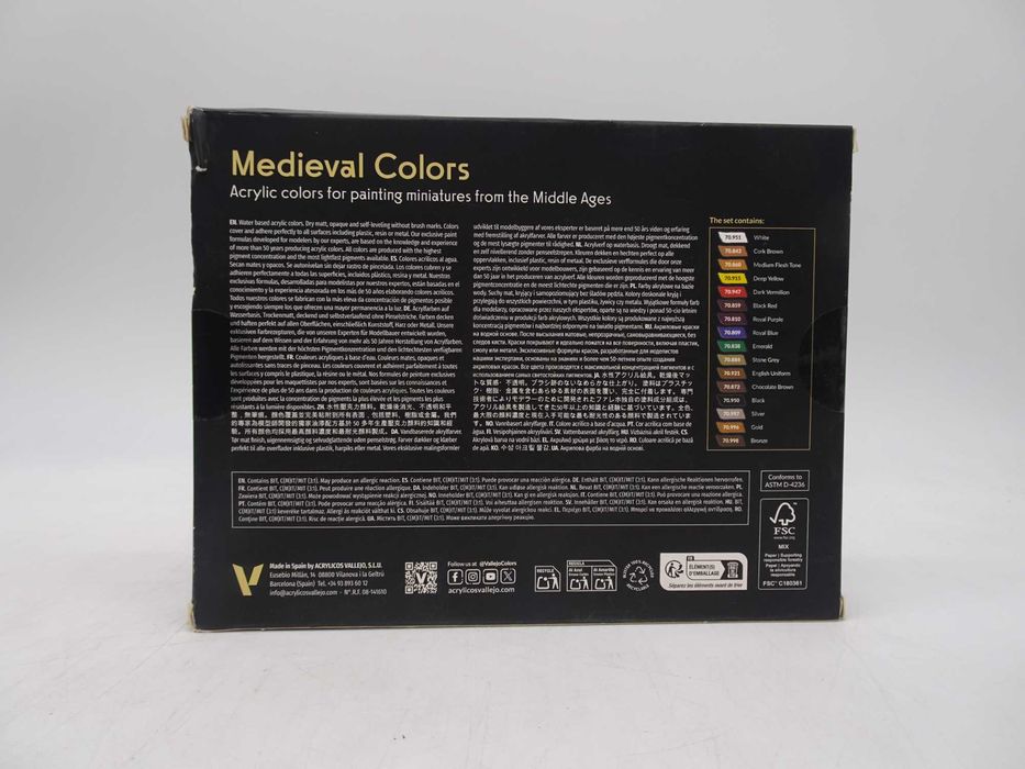Set de culori medievale Model Color | Vopsele acrilice| 16 sticle x 18
