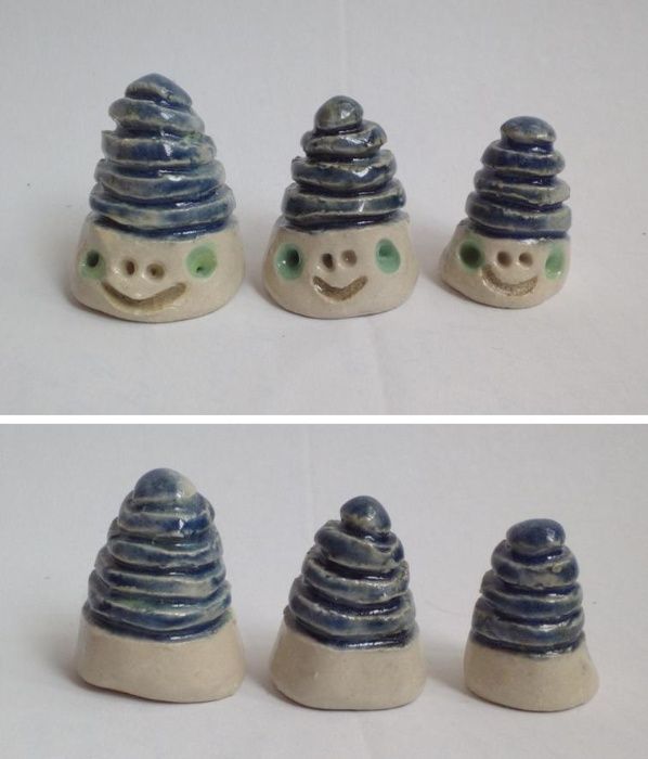 3 miniaturi / figurine ceramica glazurata, deosebite