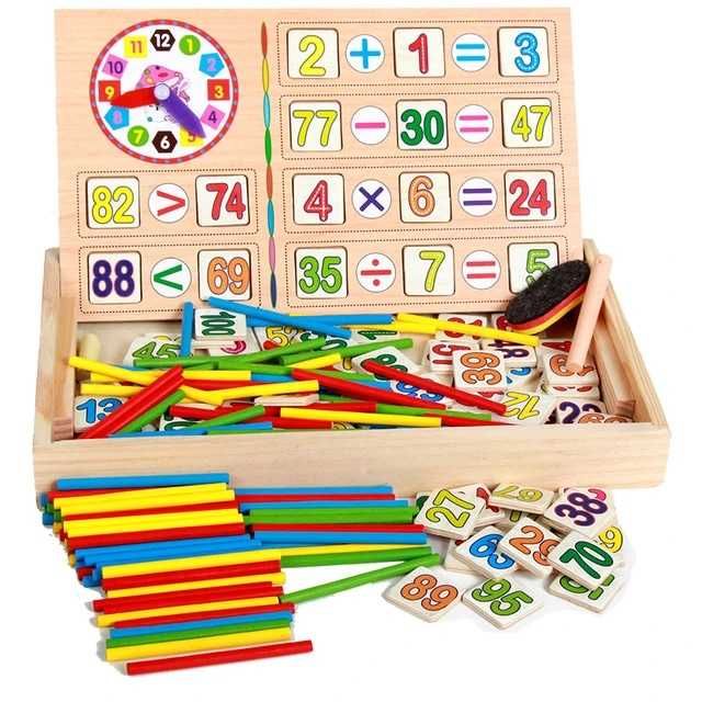 Дървени играчки - интерактивна математика за деца с много функции
