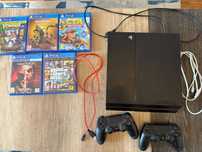Playstation 4 + 2 джойстика + 5 игри