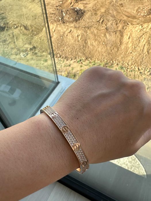 Bratara Cartier full cristale 16 dama rose