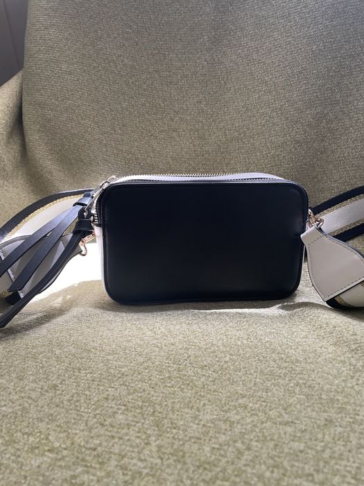 Geanta mini alb/negru