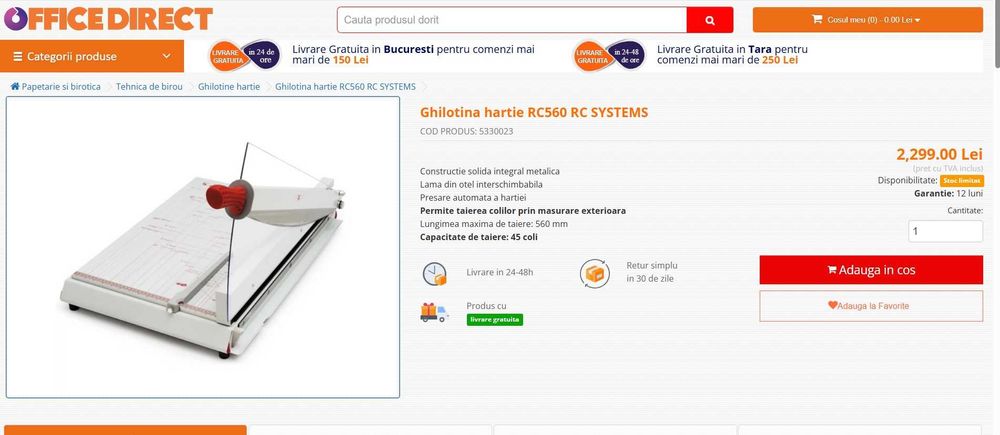 Ghilotina profesionala hartie RC 560, noua !!