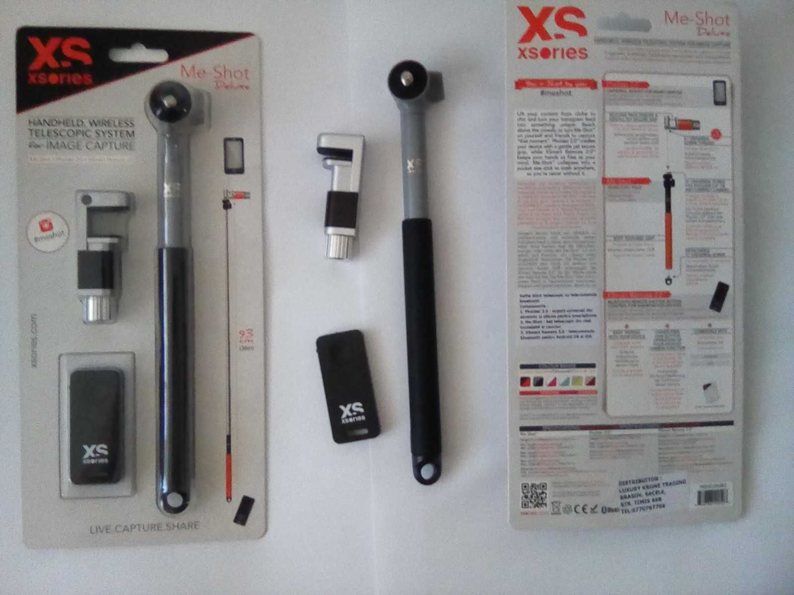 Selfie-stick  model Xsories Me-Shot Deluxe cu telecomanda, 93cm