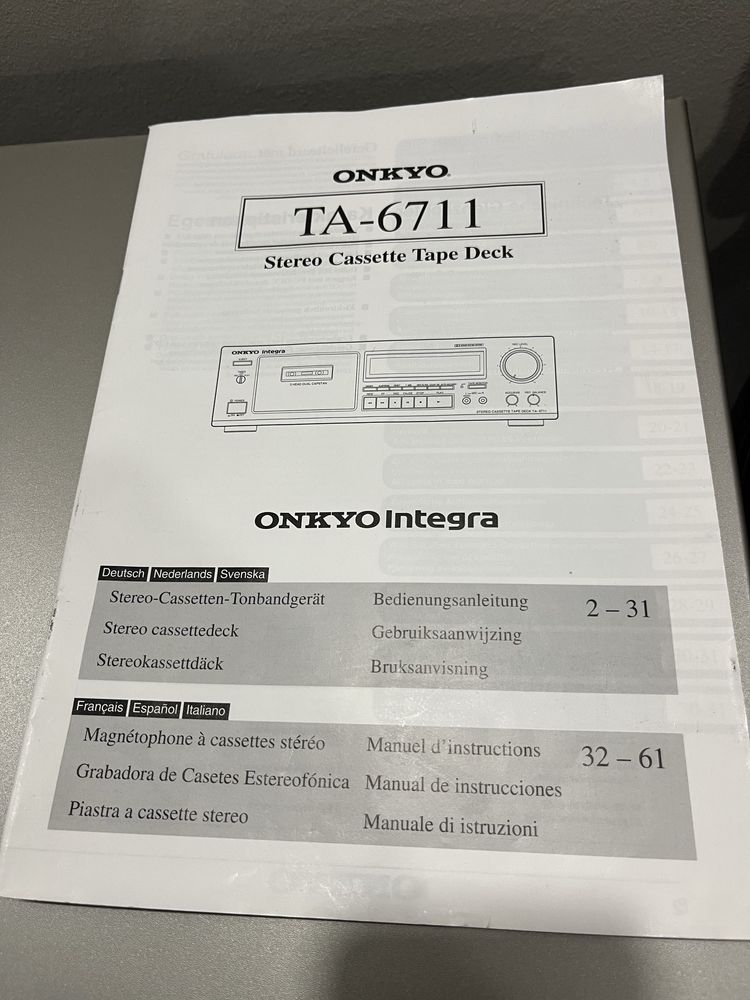 Onkyo ta 6711 deck