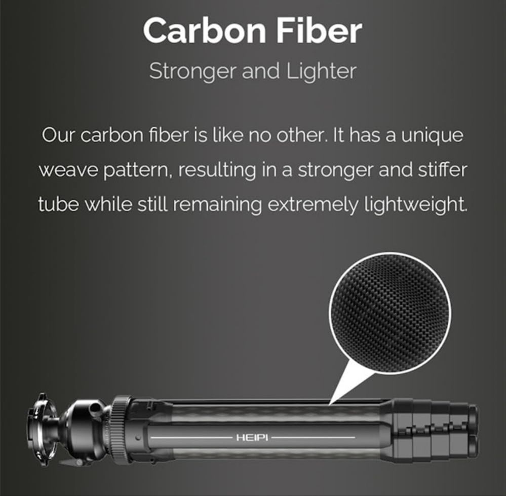 Trepied de carbon Heipi 3-in-1 travel tripod