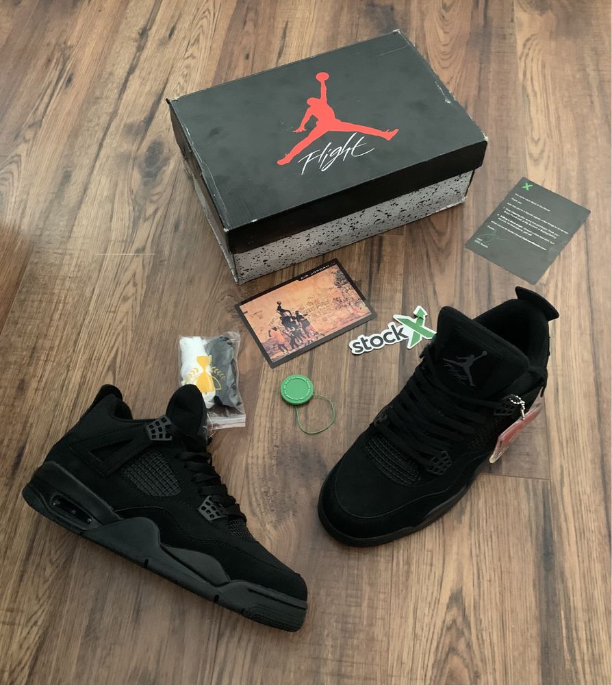 Jordan 4 Black Cat • STOC: 38,44 • Livrare 1-2 zile •