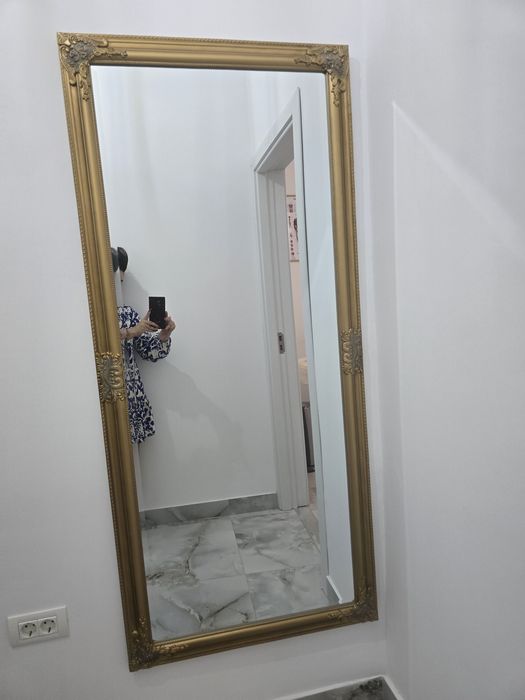 Vand oglinda cu rama culoare auriu 162/ 72 cm