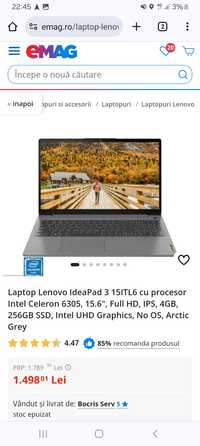 Lenovo Ideeapad3 bonus imprimantaHp