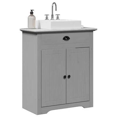 Dulap pentru chiuvetă de baie „BODO" gri 70x35x80 cm