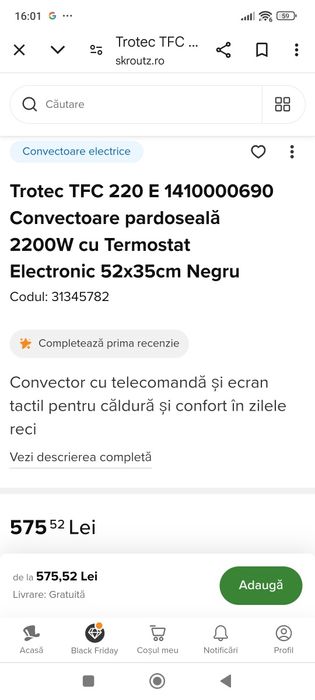 Vând convector Trotec nou