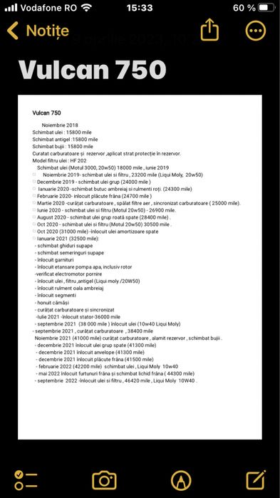 Kawasaki VN 750, an 1990, 65000 mile