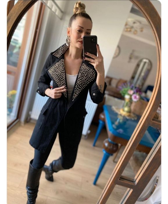 Sarafan tip sacou cu cordon