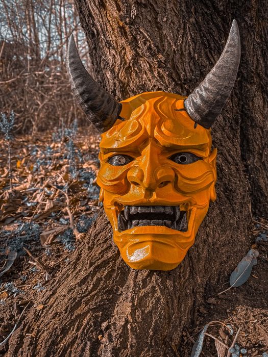 Традиционна японска маска Hannya демон Yokai Japanese mask Oni Samurai