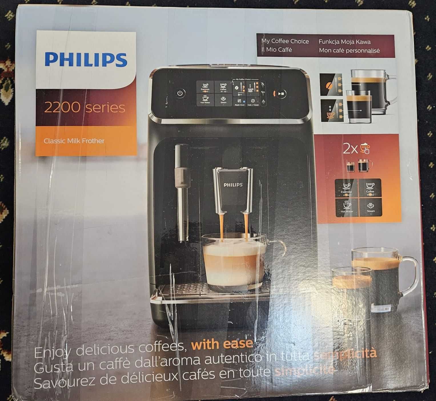 Espressor automat Philips EP2220/10, 2 bauturi, rasnita, Nou