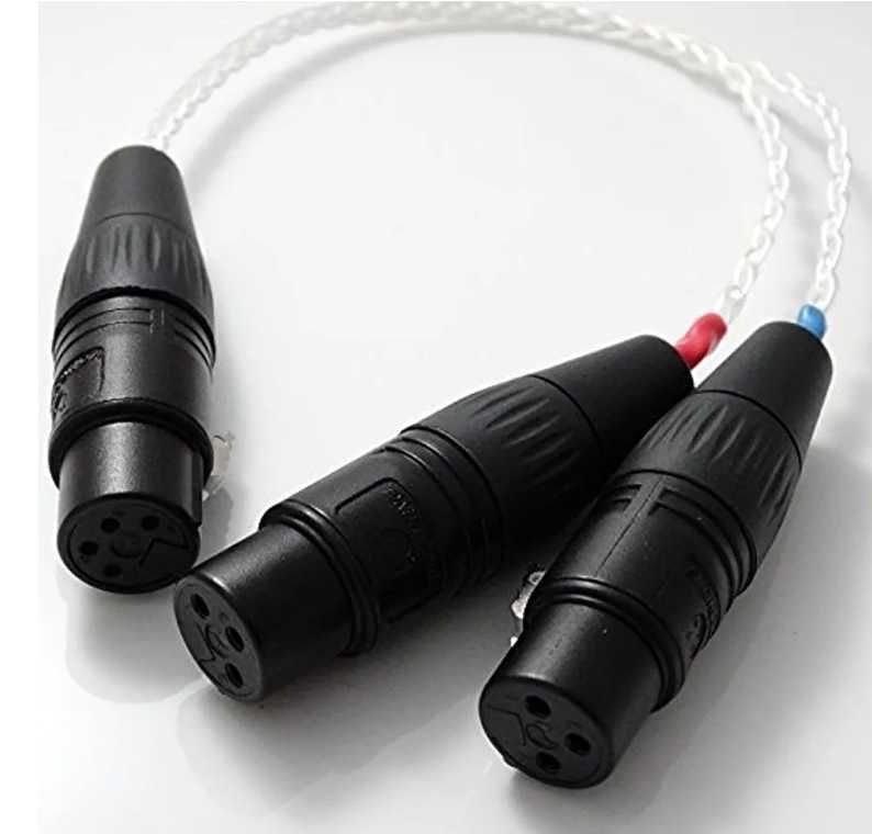 Adaptor audio XLR mamă echilibrat cu 4 pini la 2X 3 pini