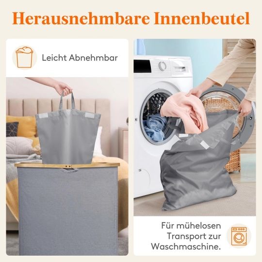 Coș de rufe Lifewit Laundry Basket cu capac, 140L