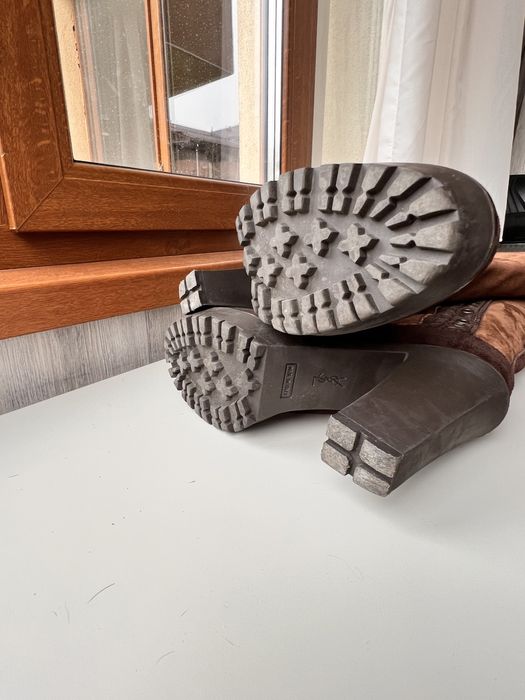 Cizme inalte Saint Laurent piele intoarsa 37