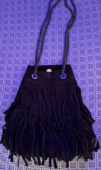 Естествен велур чанти с ресни