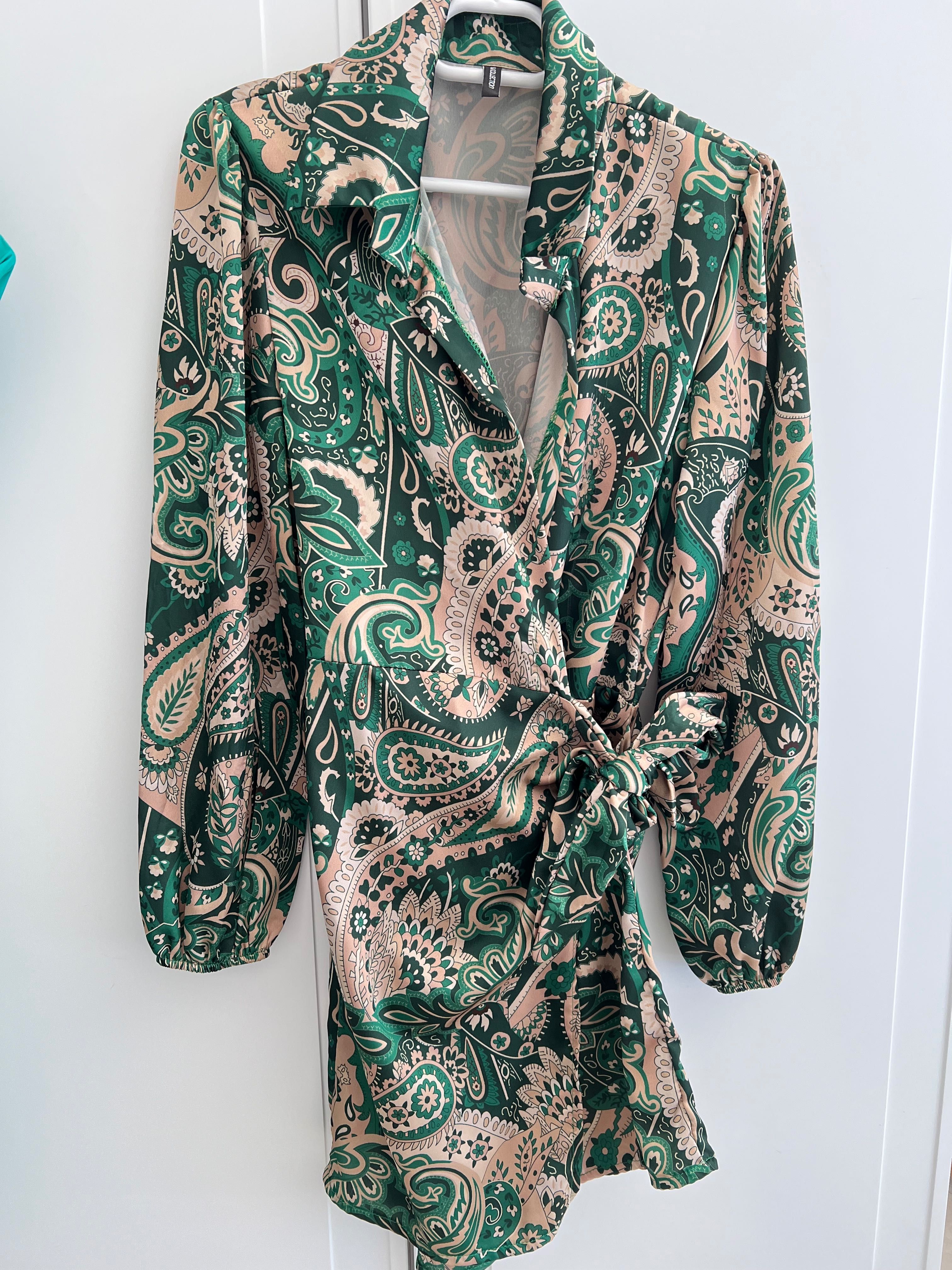 Rochie verde,scurtă,de primăvară,mărimea S,ca nouă