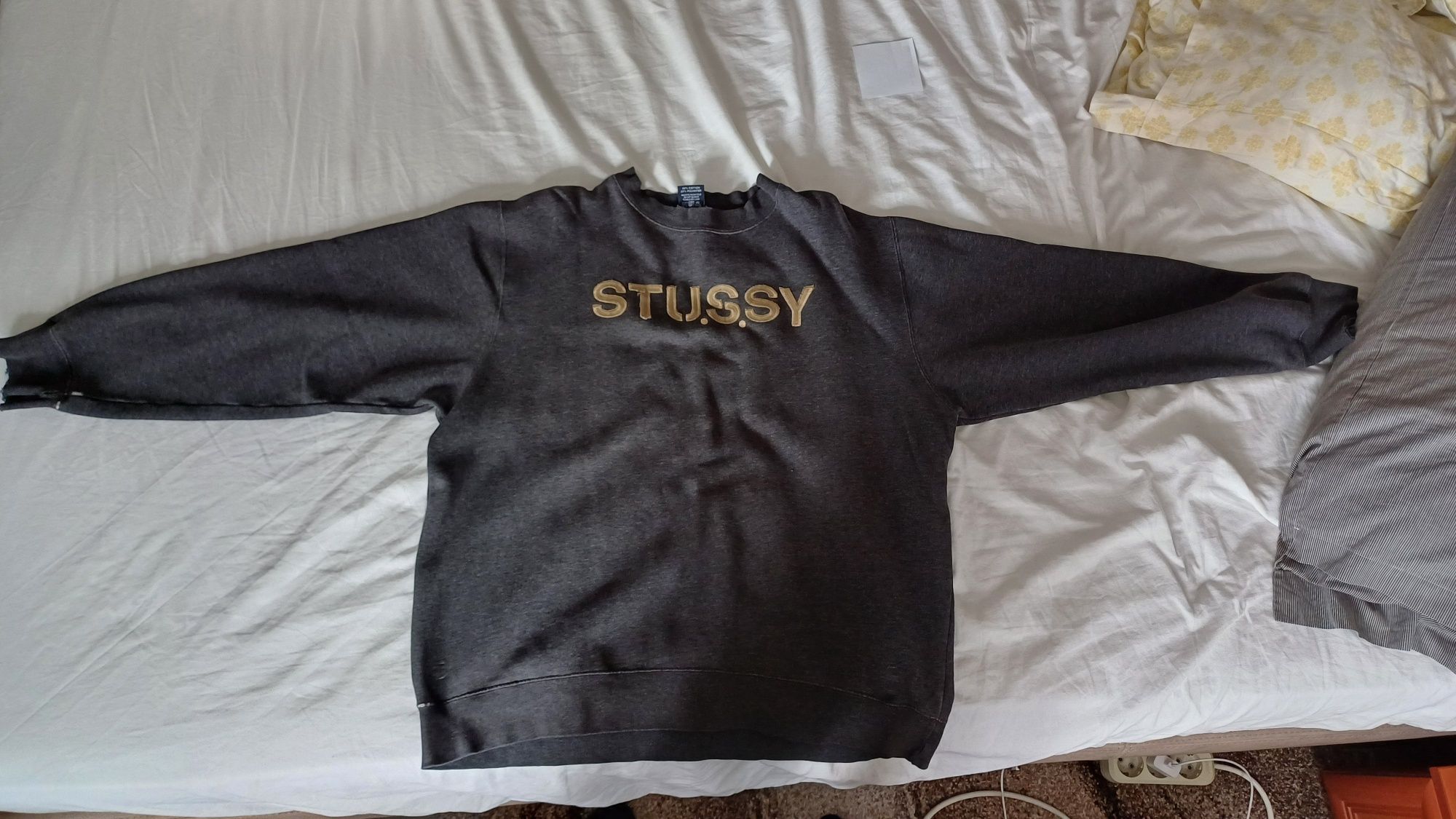 Оригинална блуза дълъг ръкав stussy стъси пуловер