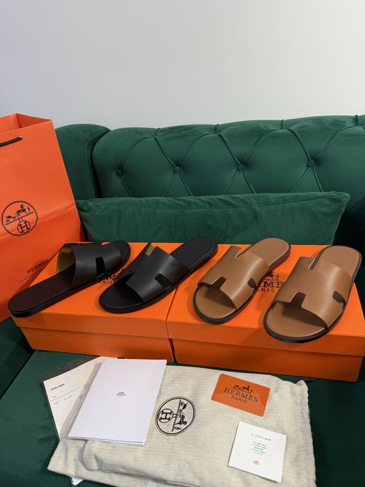 Papuci Hermes piele naturala 100% Full Box colectie noua