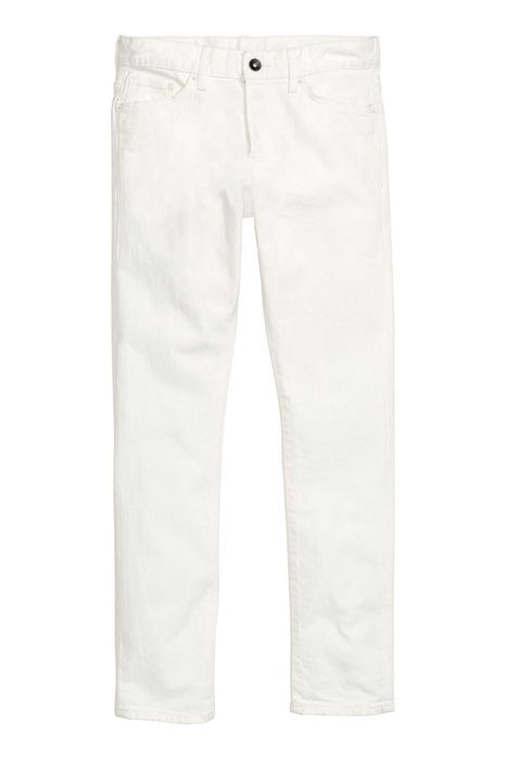 H&M 5 jeans / blugi slim fit marimea 31-US/46-UE/S, alb/albastru/negru