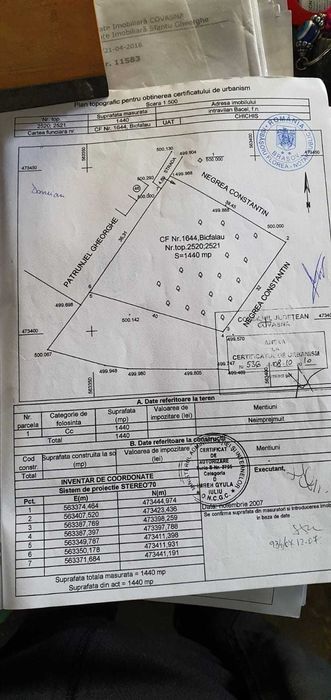 Vand 720 mp teren Sat.Bacel, com.Chichis , Covasna