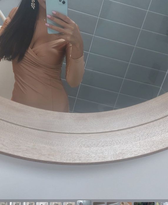 Rochie tip sirena, aurie, masura XS