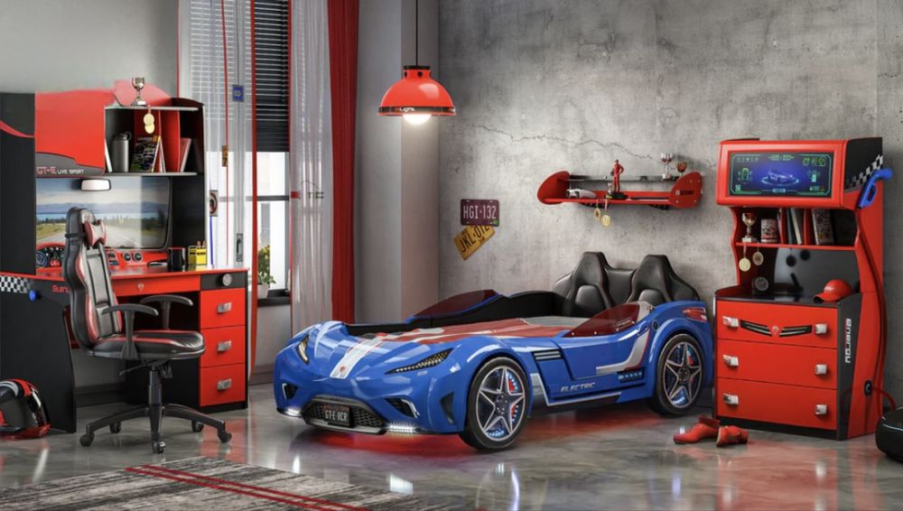 Детско легло - кола GTE Синьо 100/190см