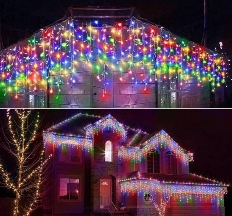 12метра 25 Метра Висящи Коледни Лампи ТИП Завеса  Екстериор/