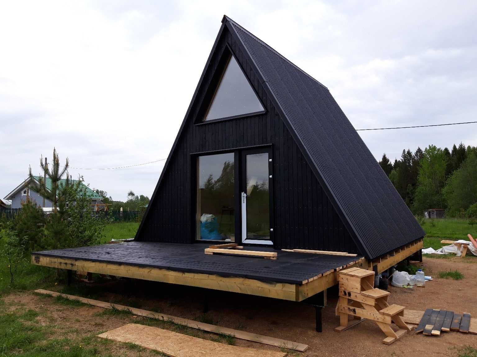 строим A-frame дом с баней под ключ — идеально для отдыха и бизнеса!