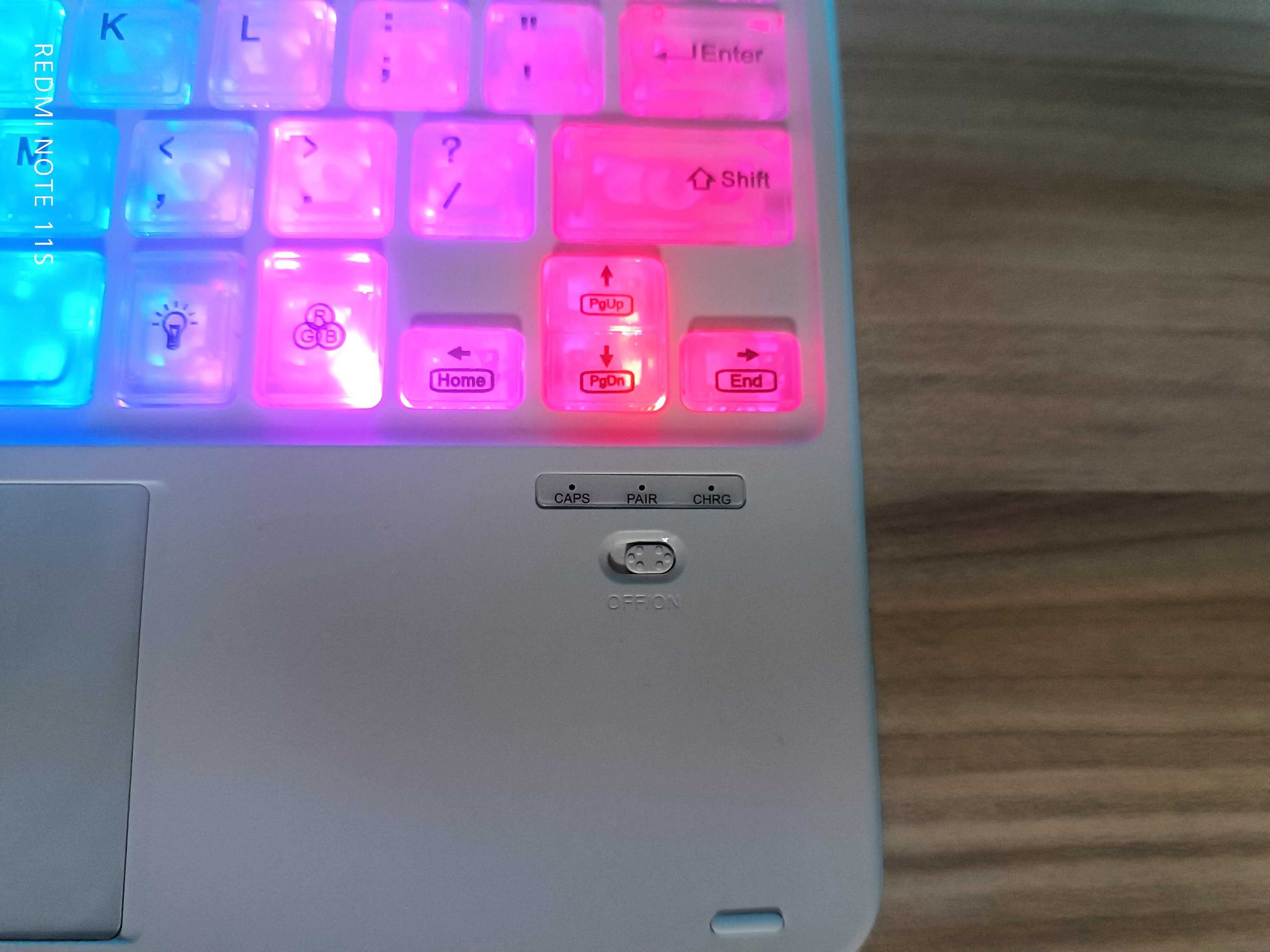 Bluetooth клавиатура + Touchpad мишка безжична светеща RGB