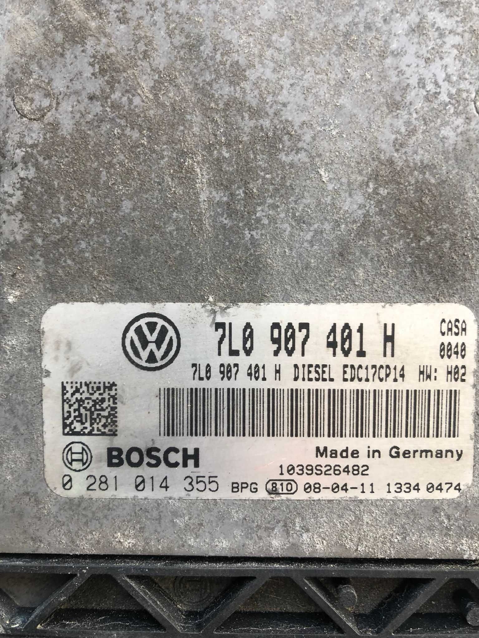 Calculator motor VW Touareg 3.0TDI 7L0907401H 0281014355 EDC17CP14