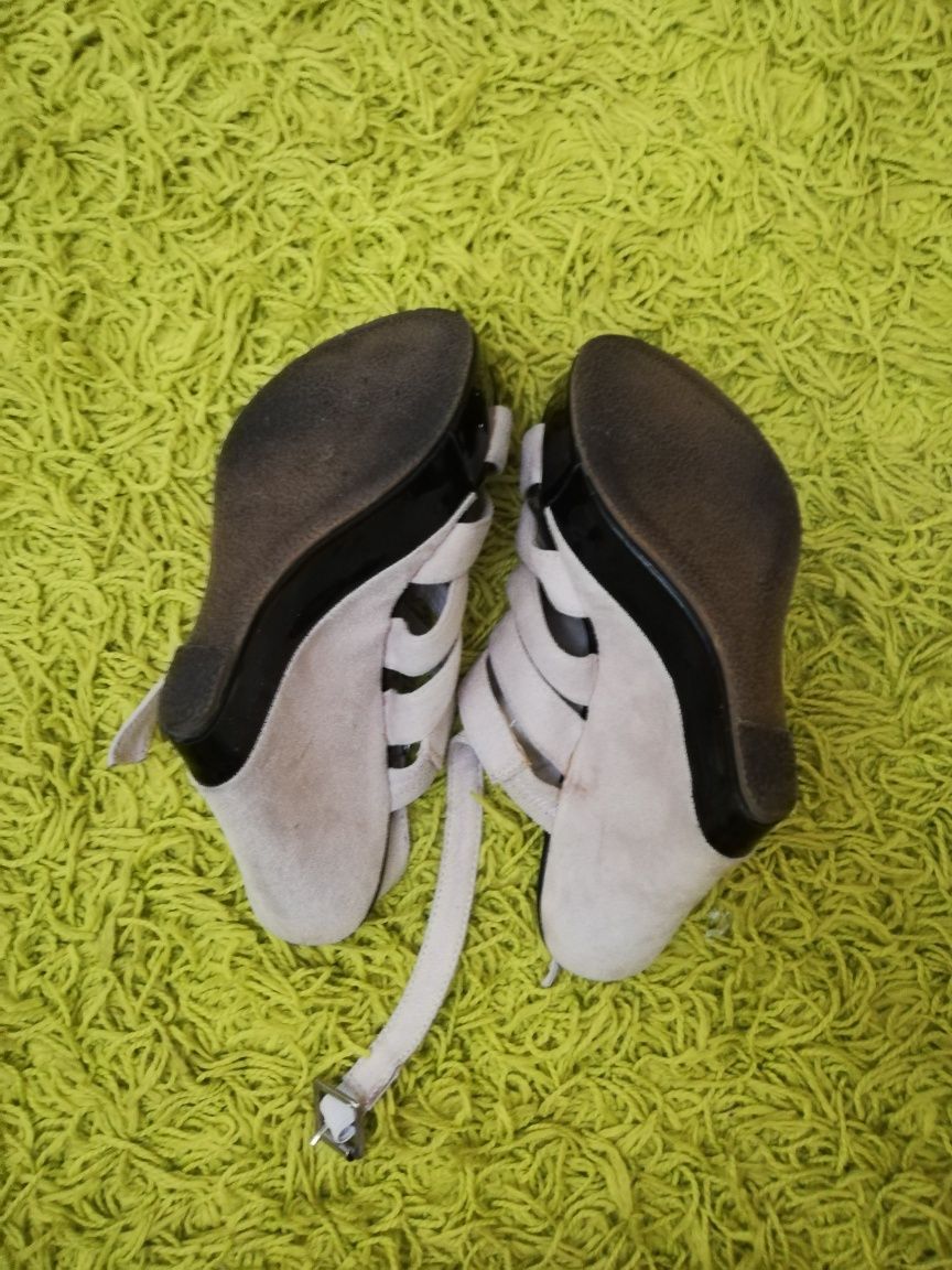 Sandale Dama Piele Intoarsa Bej