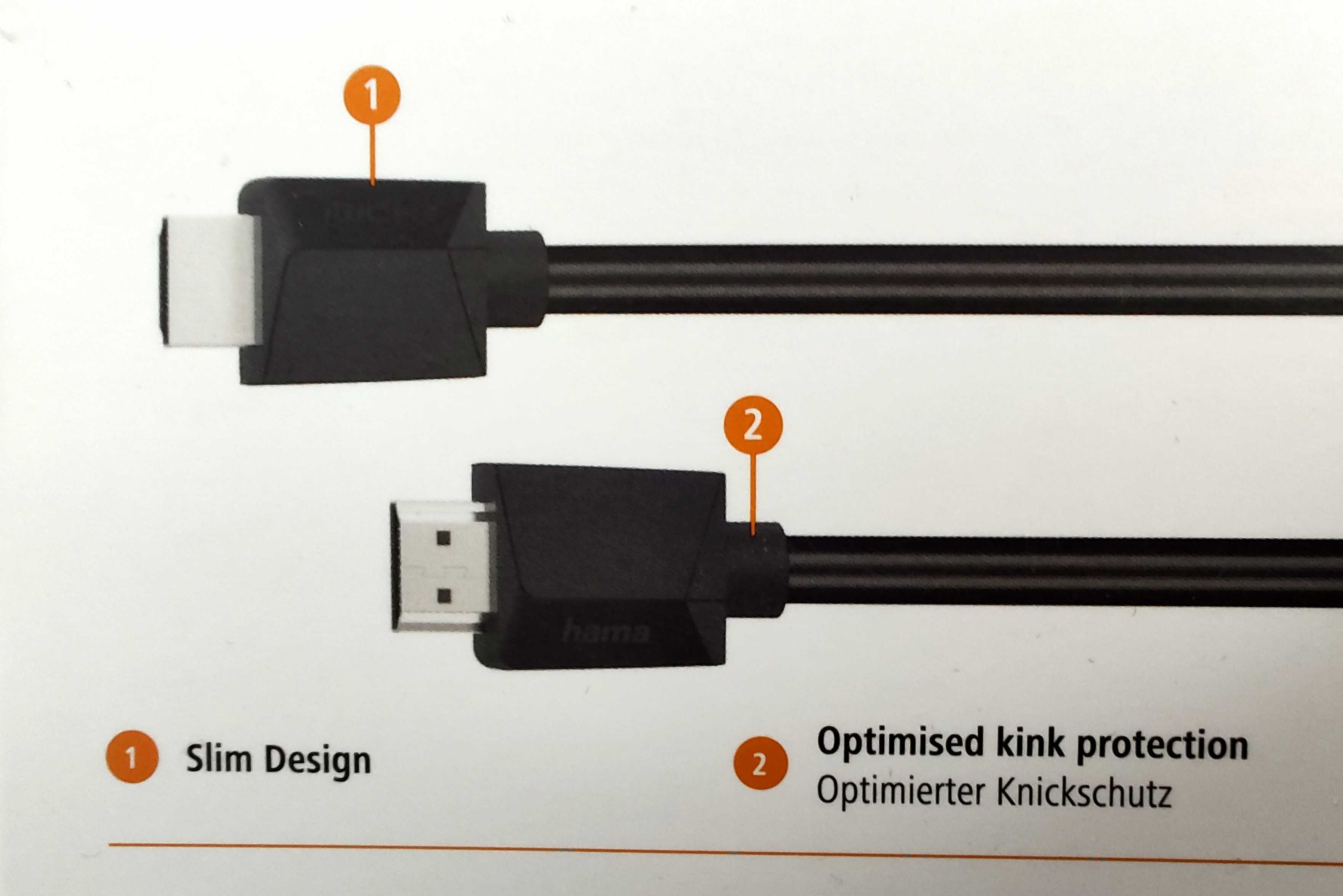 HDMI кабел  Hama - тънък, бърз и с Ethernet - 1.5 m