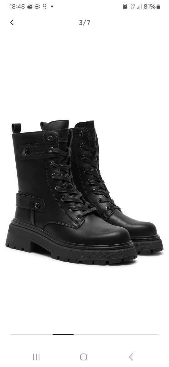 Ghete femei Lee Cooper, piele, negre, m.39