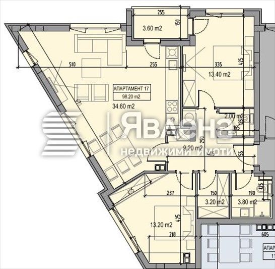 Просторен и слънчев 3-стаен апартамент с 98,20 кв.