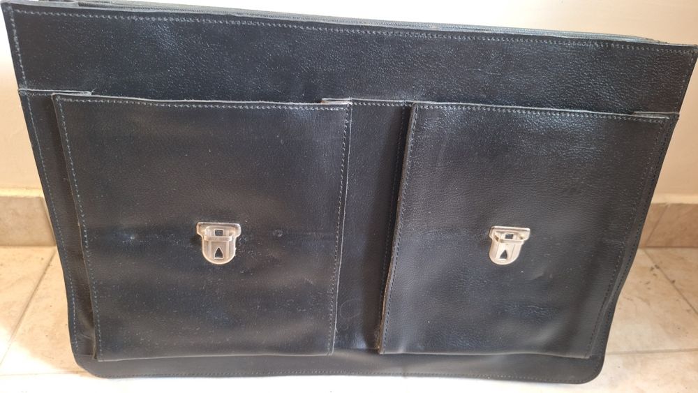 Промоция -50%. СОЦ Мъжка кожена чанта за документи от ест. кожа А4.