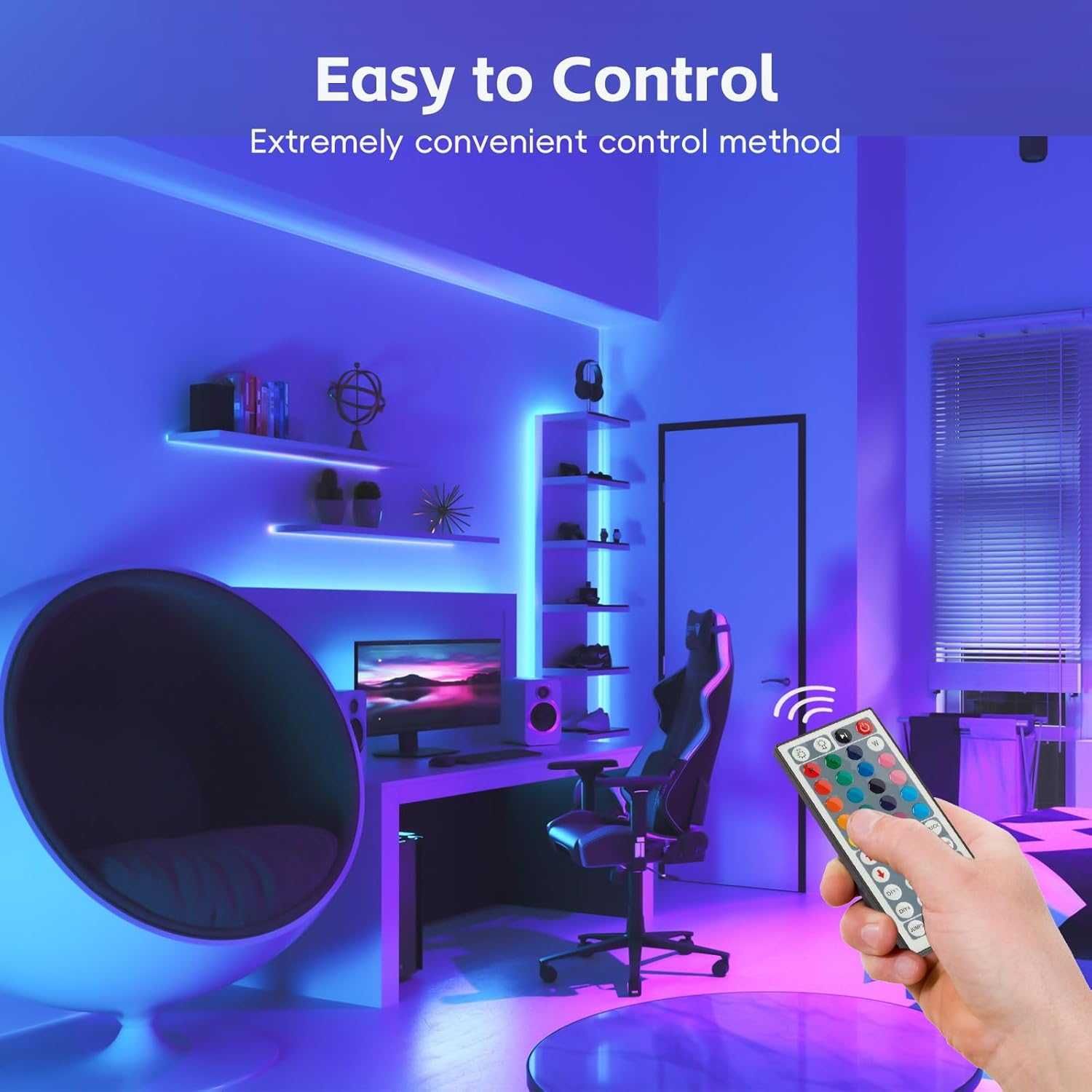 Banda LED RGB 5 metri cu telecomanda si alimentare la priza 300 lumini